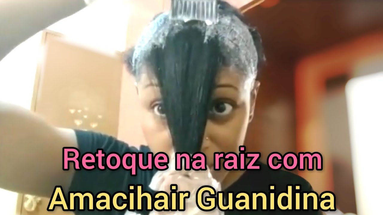 FAZENDO RETOQUE NA RAIZ COM AMACIHAIR GUANIDINA #amacihair #relaxamentopassoapasso #amacihaircachos