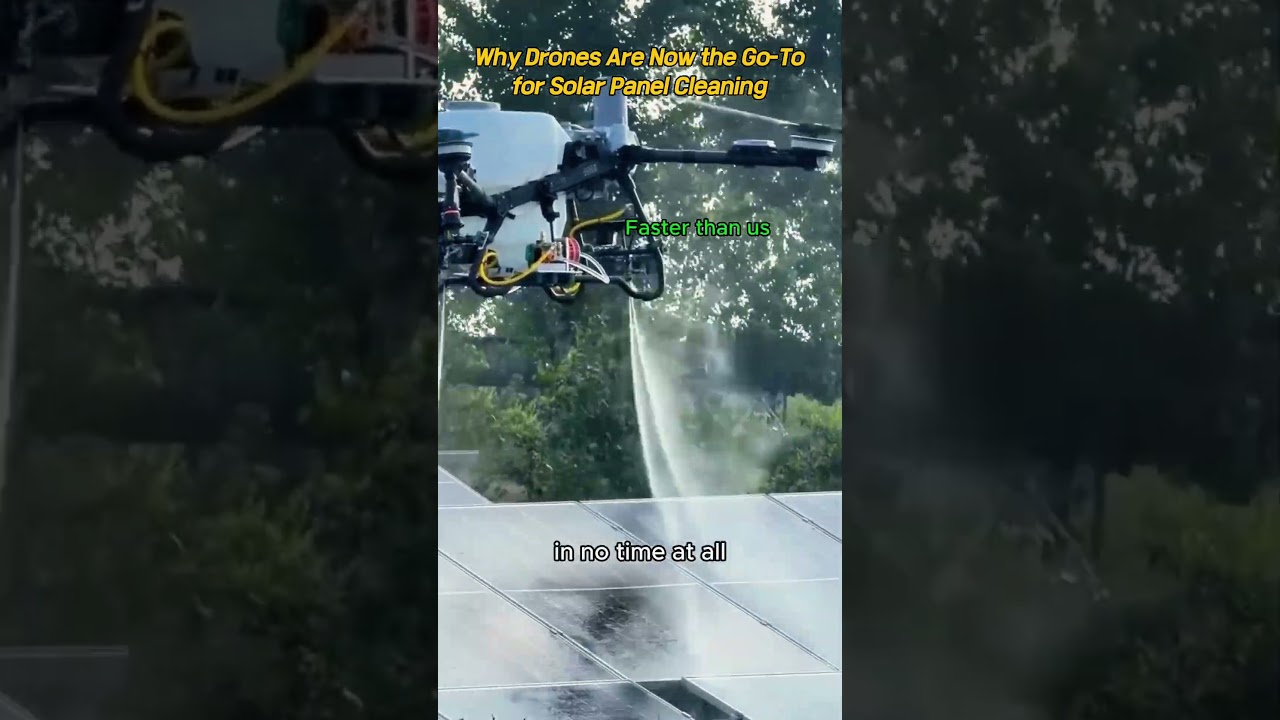 Automated Solar Panel Water Spray Drone #worker #process #DesiJugaad #drones #clean