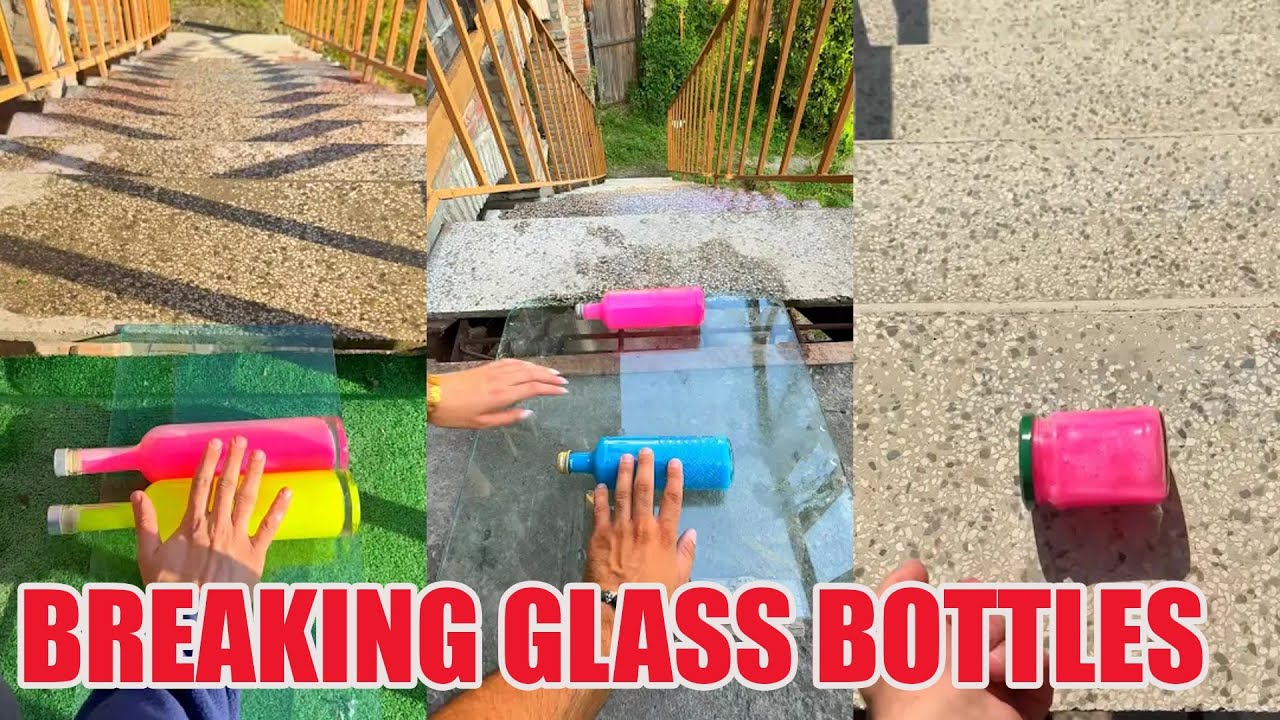 Breaking Glass Bottles and Balloon Drops 🔥 Crushing Crunchy & Soft Things #asmr #satisfying