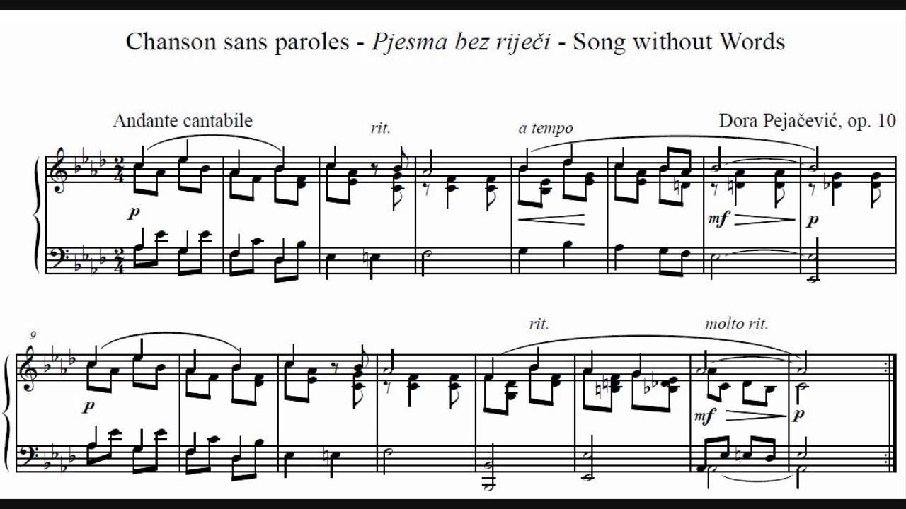Dora Pejačević - Chanson Sans Paroles, Op. 10