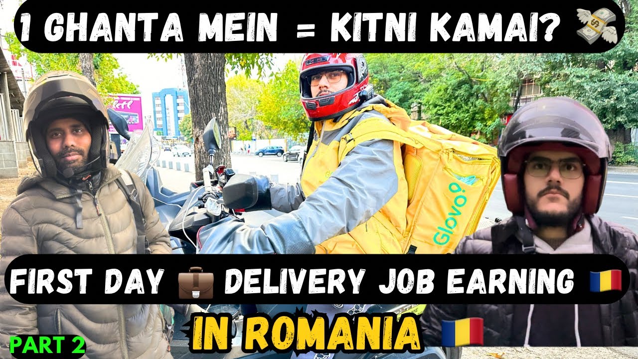 Part-Time Delivery Job in Romania | First Day Earning 🇷🇴 (Part 2)