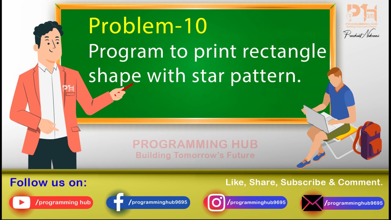 Program to print rectangle shape with star pattern