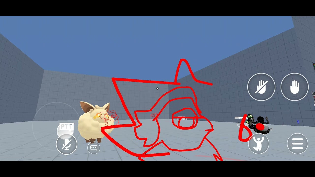Playing as a cloud eevee in vr chat (part 3: hanging out with friends while drawing)