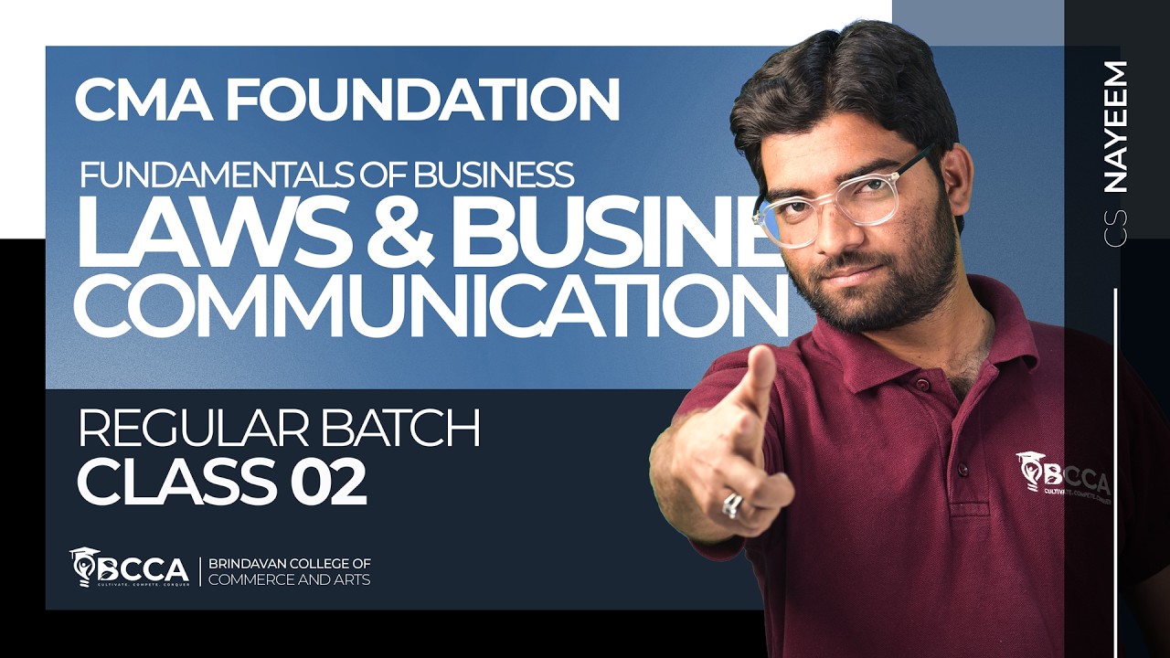 CMA FOUNDATION P 1 BUSINESS LAWS AND COMMUNICATION  | REGULAR BATCH FOR JUNE/DEC 2026 | CLASS 2