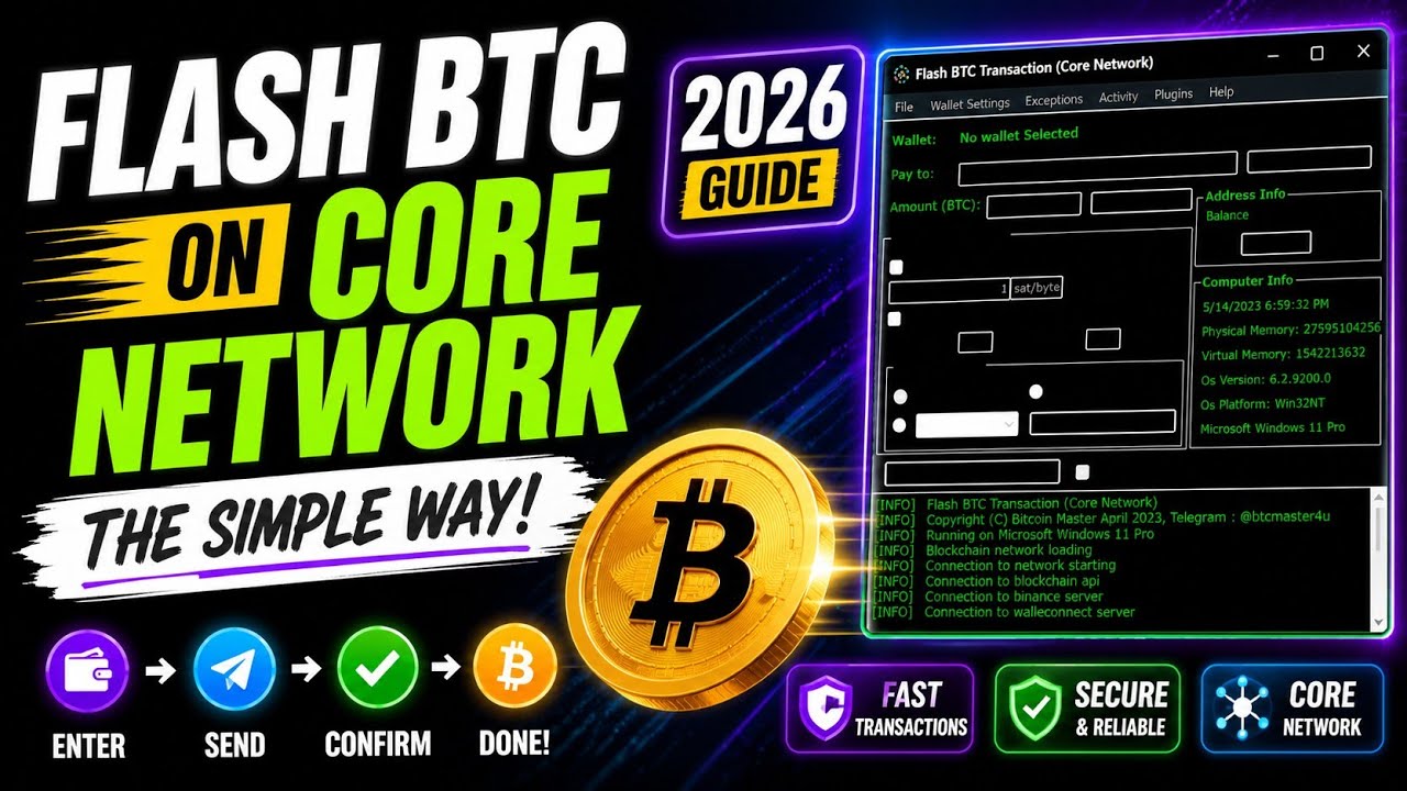 Flash BTC on Core Network &mdash; The Simple Way (2026 Guide)