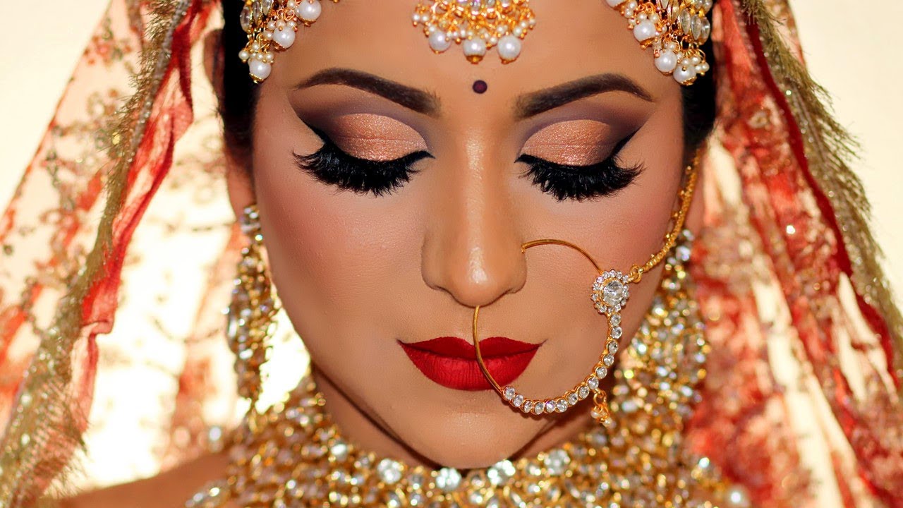 Winter WEDDING DAY SKIN CARE and Indian BRIDAL MAKEUP TUTORIAL (Hindi/ हिन्दी)