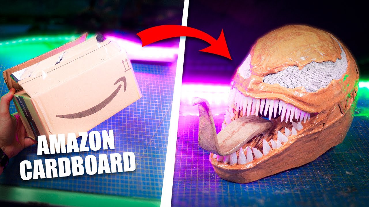 How To Make Venom Mask With Cardboard!