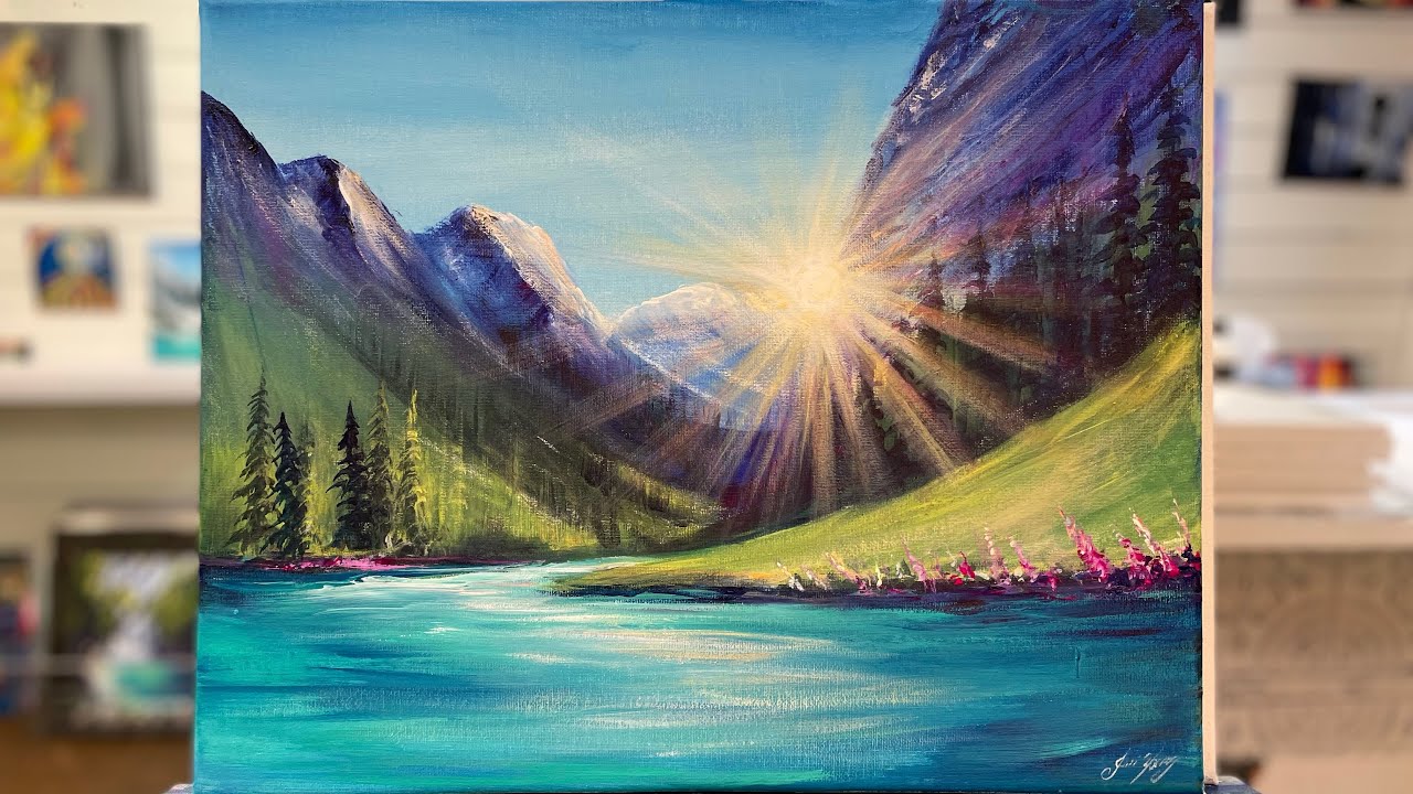 How To Paint A MOUNTAIN Landscape acrylic #painting