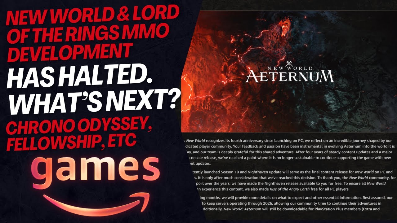 ⚜️New World Development Is Halted | Lord Of The Rings MMO Cancelled, What's Next? #amazongames