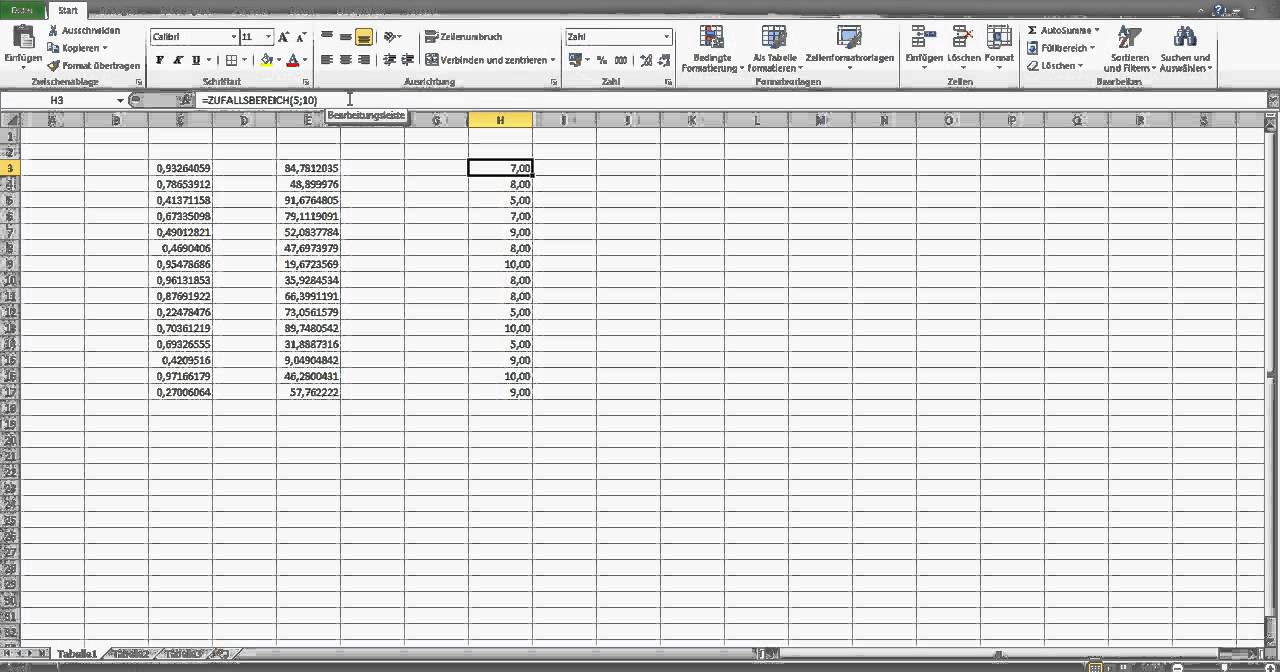 Zufallszahlen in Excel erstellen - Excel für Einsteiger