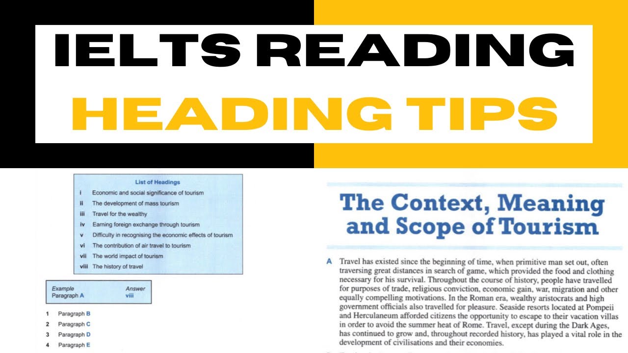 IELTS READING HEADING TIPS