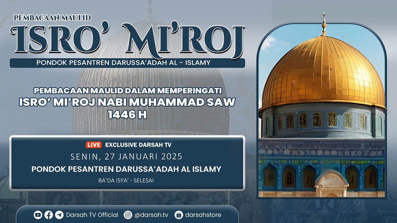 🔴LIVE | PEMBACAAN MAULID DALAM RANGKA MEMPERINGATI ISRO' DAN MI'ROJ NABI MUHAMMAD SAW 1446 H