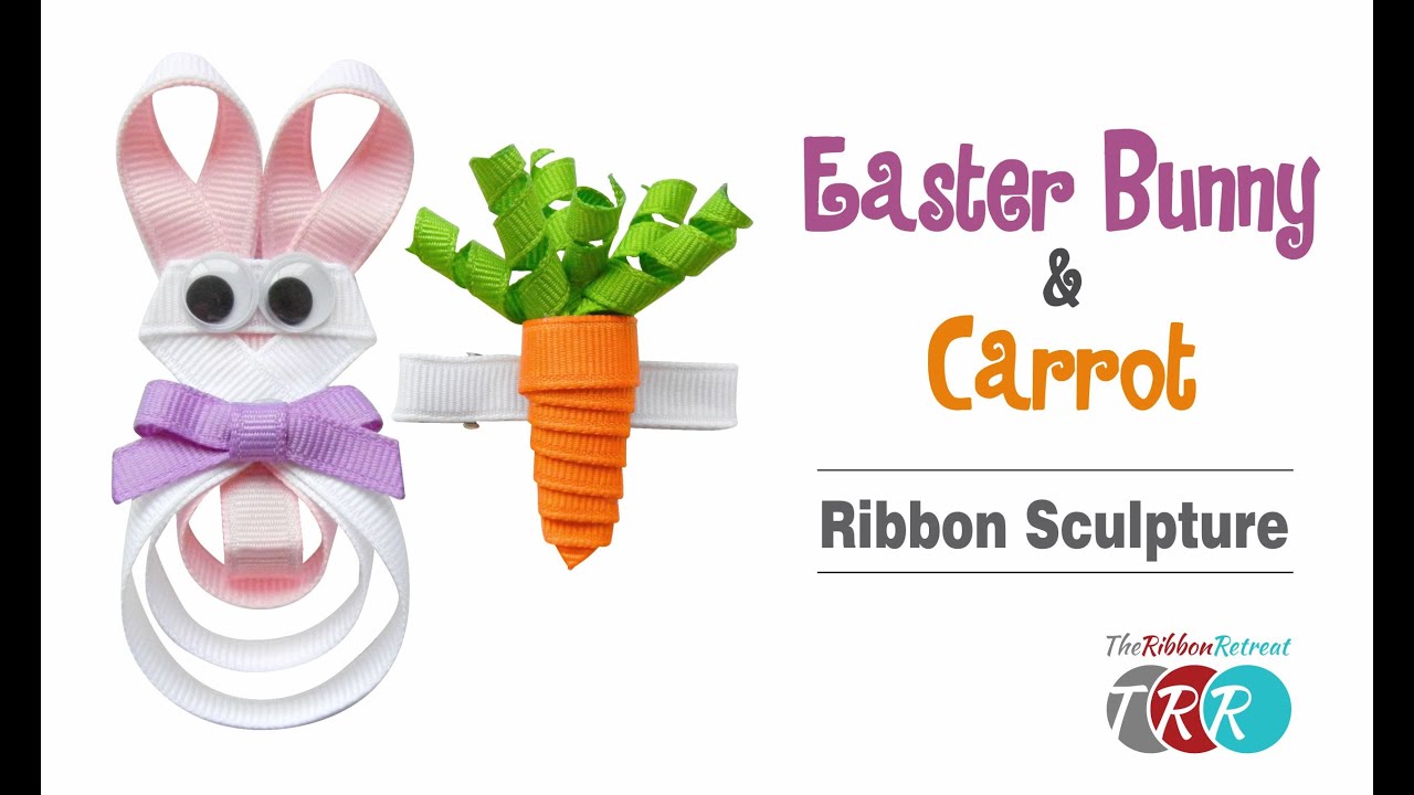 How to Make an Easter Bunny & Carrot Ribbon Sculpture - TheRibbonRetreat.com