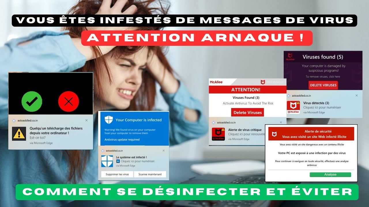 Vous avez des messages de virus en sans arrêt en bas de votre écran : attention arnaque virus !
