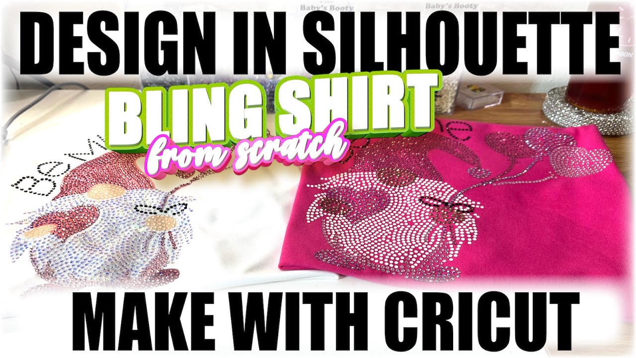 HOW TO MAKE A BLING SHIRT WITH CRICUT | DESIGN IN SILHOUETTE STUDIO | HOTFIX RHINESTONES | ETSY SHOP