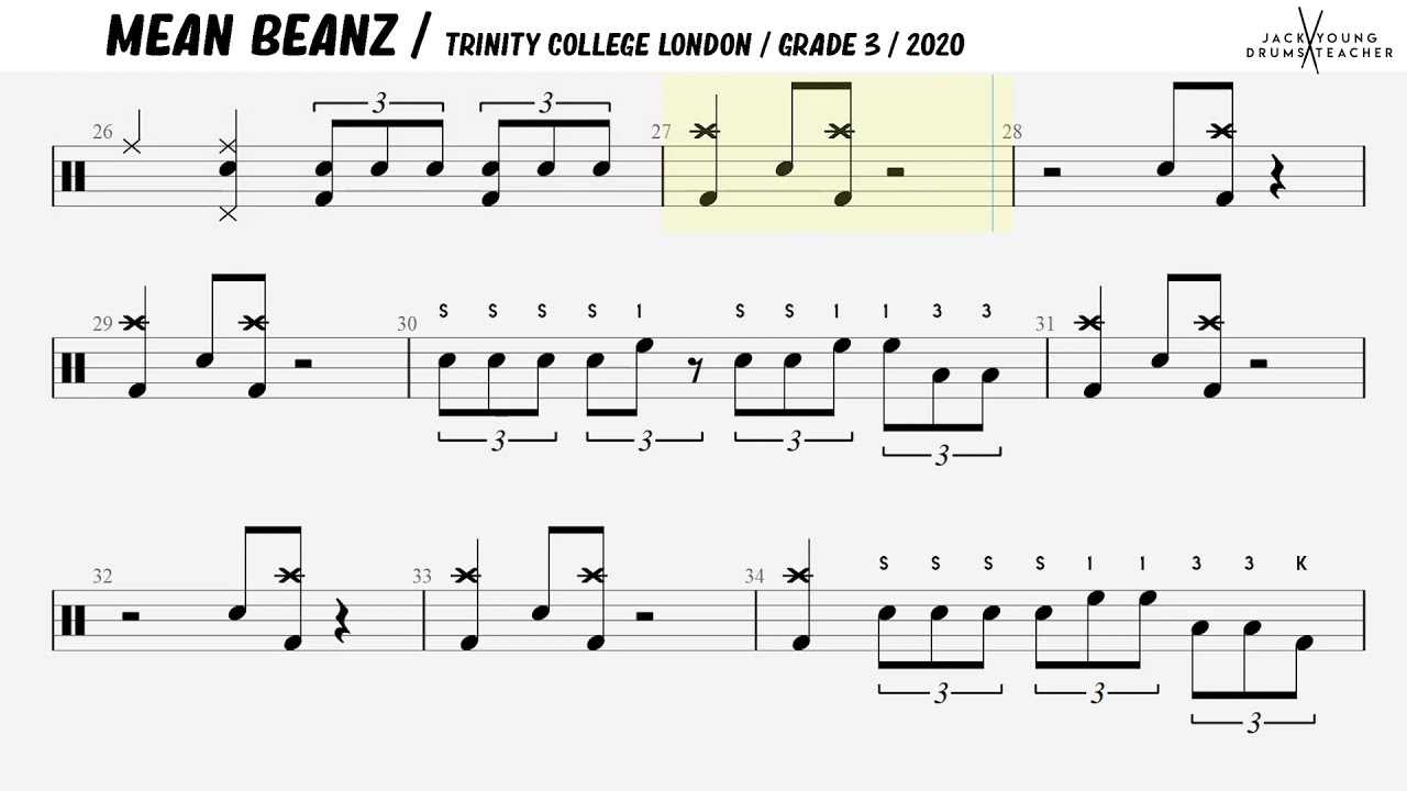 Mean Beanz - Trinity Drums 2020 Grade 3