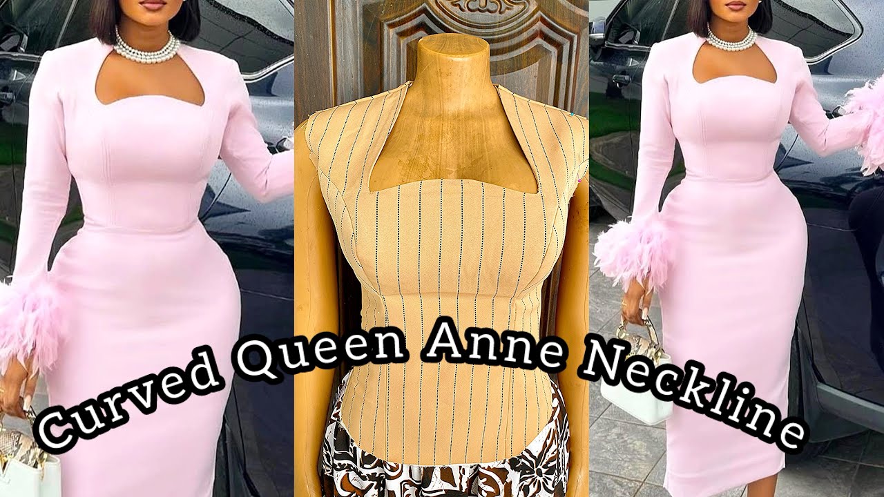 How to Cut a Curved Queen Anne Neckline on a Princess Dart Corset