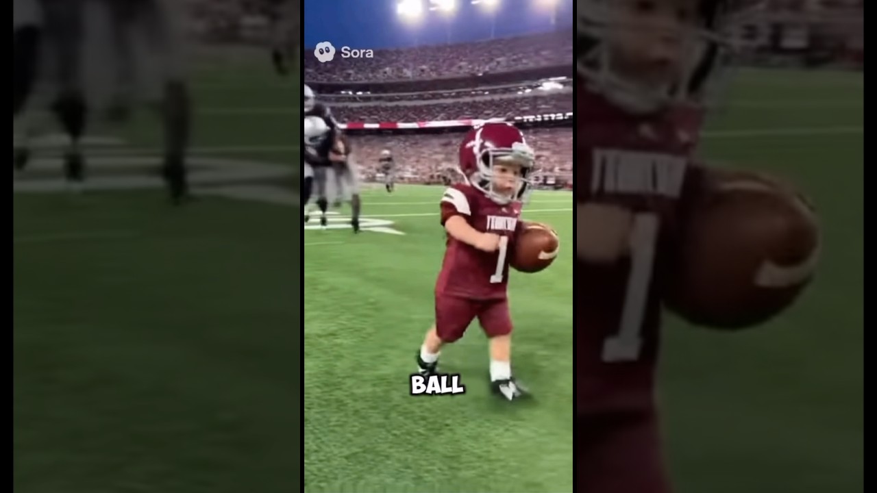 Baby plays football👶 #funnyfootball #nfl #sportsai