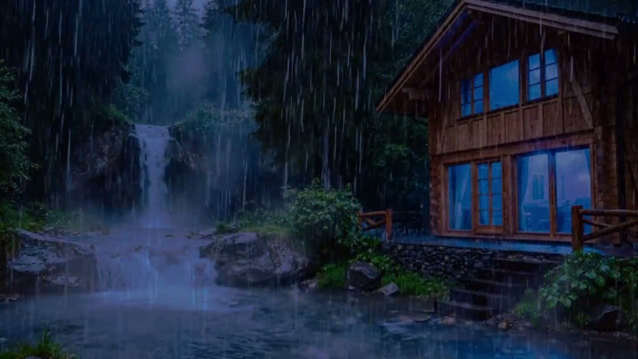 You’ll Fall Asleep in Minutes Inside This Rainy Forest Wooden House