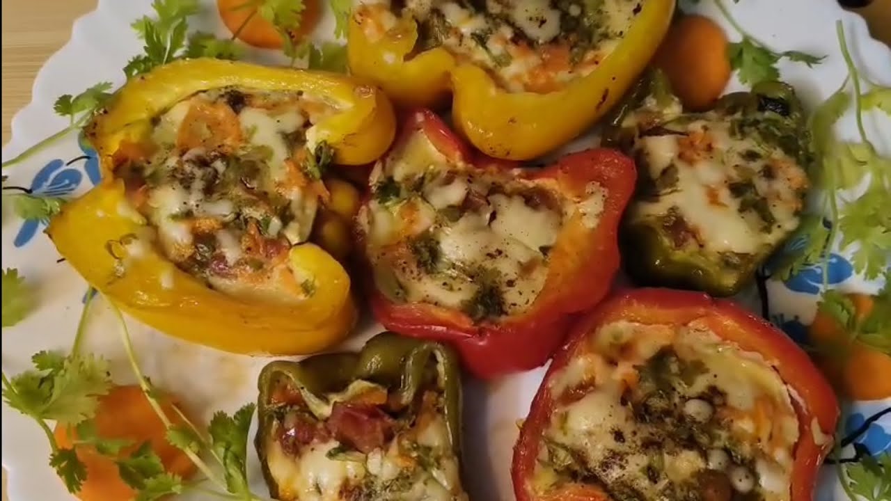 Stuffed Capsicum Recipe | Stuffed Bell Peppers Recipe | Easy Capsicum Recipe