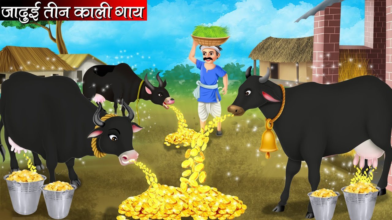 जादुई तीन काली गाय | Jadui Teen Kali Gaay | Hindi kahaniya | Moral stories | kahaniya | fairy tales