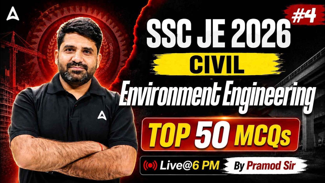 SSC JE 2026 Civil | SSC JE Civil Environment Engineering MCQs #4 | SSC JE Classes | By Pramod Sir