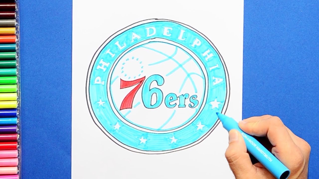 How to draw Philadelphia 76ers logo (NBA Team)
