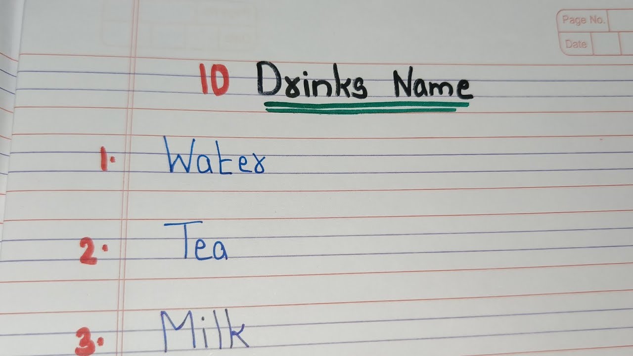 10 Drinks Name// Name of the drinks