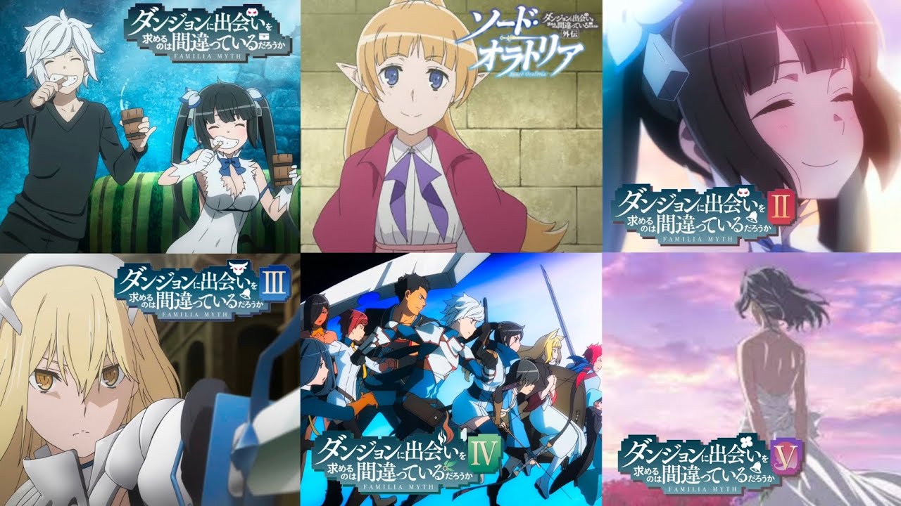 Danmachi All Openings 1-7 (4K 60 FPS)