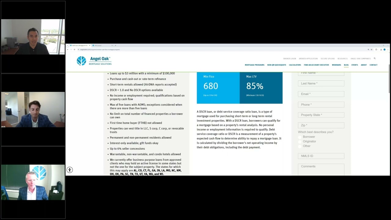 A Non QM Webinar on Short Term Rentals & DSCR Loans