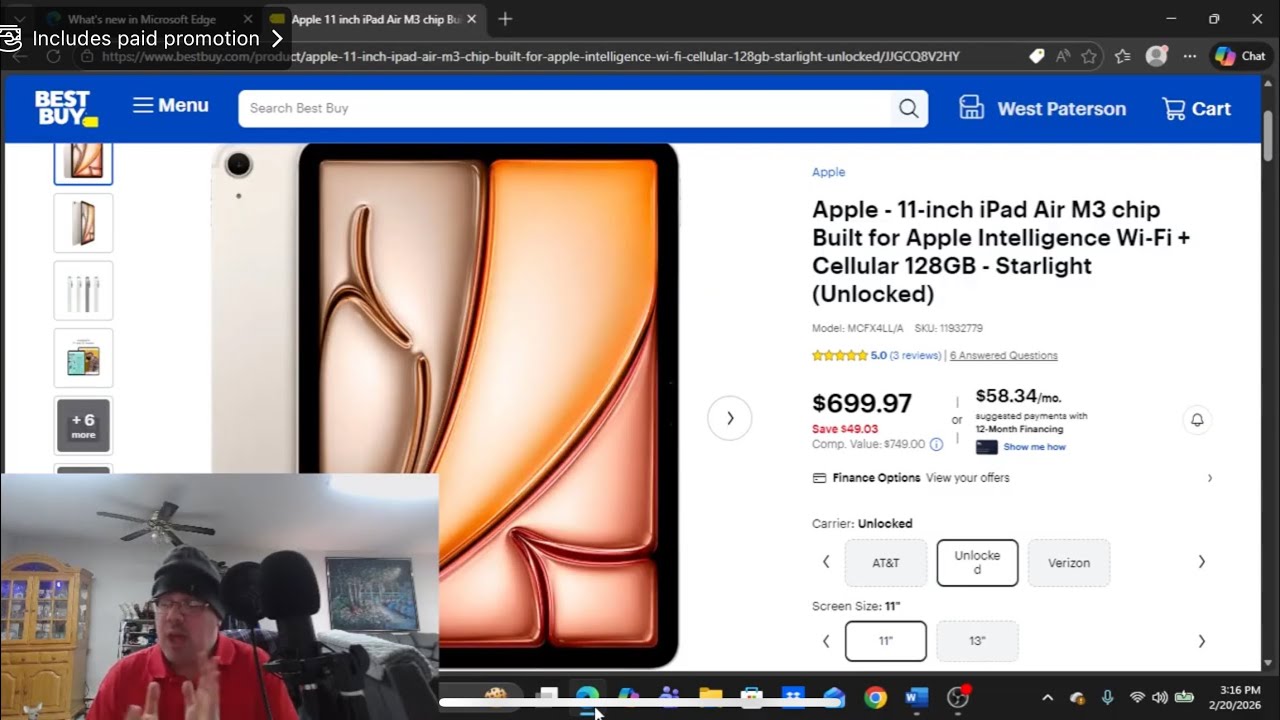 ОМГ, БЕСПЛАТНО!! Apple - разблокированный 11-дюймовый iPad Air с чипом M3. Конкурс бесплатных под...