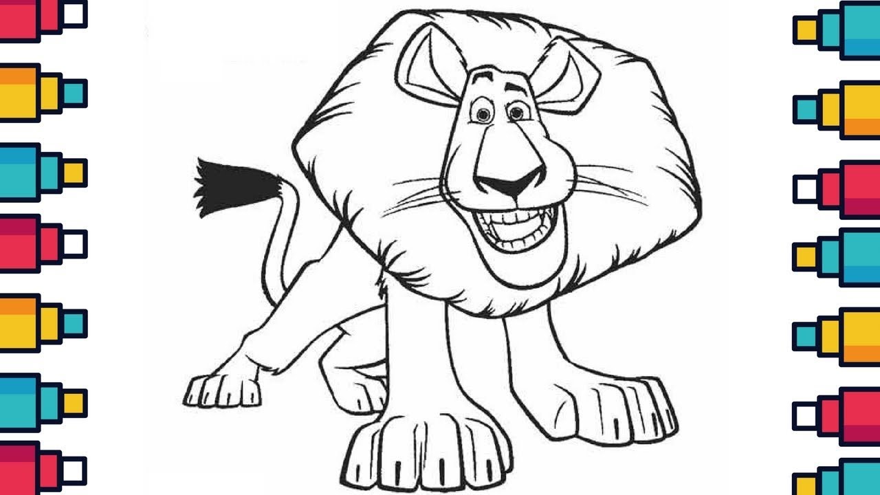 How to Draw Alex the Lion from Madagascar Step by Step Easy
