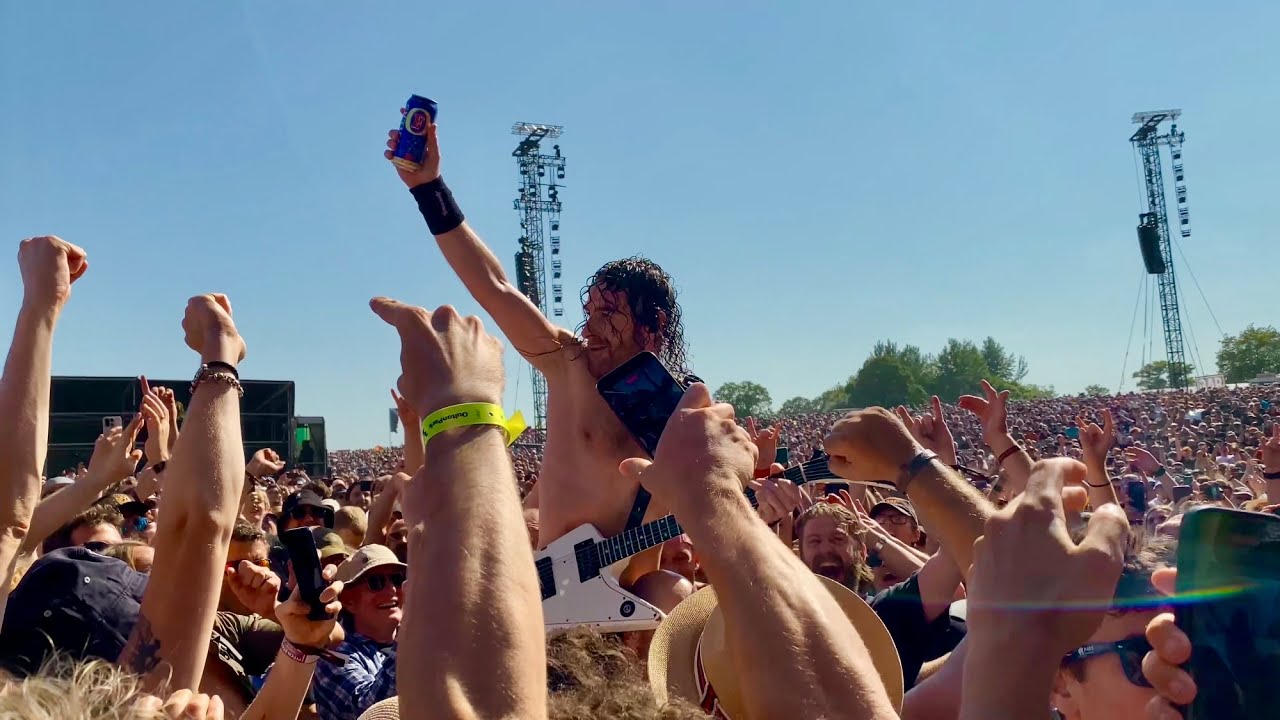 Joel & Airbourne smashing up Knebworth at Eddfest.