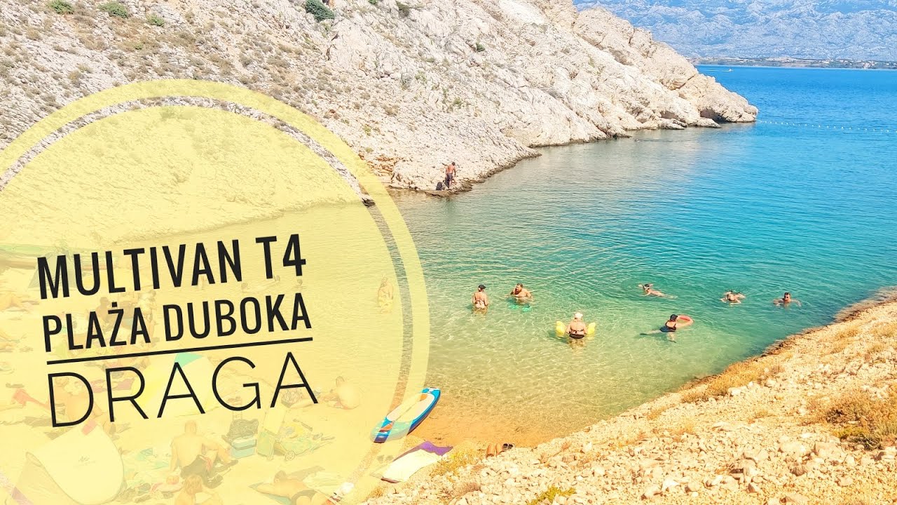 Stary Multivan i morze. Piękna plaża Duboka Draga Chorwacja