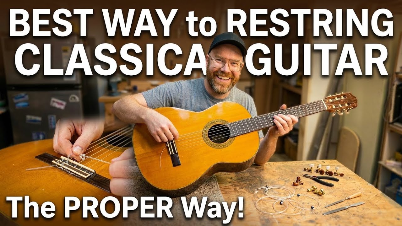 Best Way to Restring a Classical or Nylon Stringed Guitar How to, the Proper & Professional Way