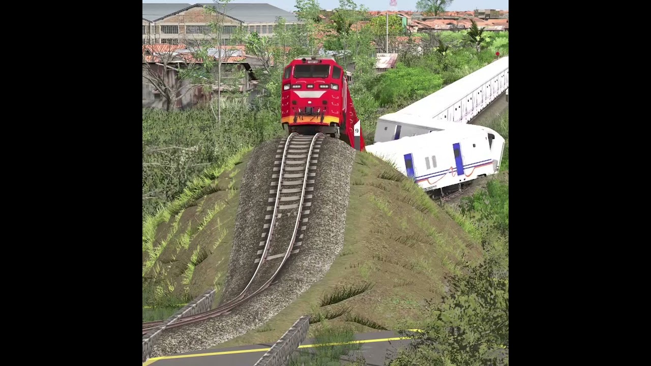Kereta Api Vs Rel Berkelok | Dj Viral 65 #Shorts