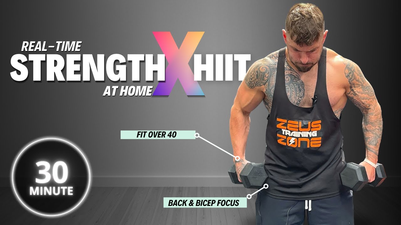 30-минутная силовая тренировка верхней части тела X HIIT (с упором на спину и бицепсы)