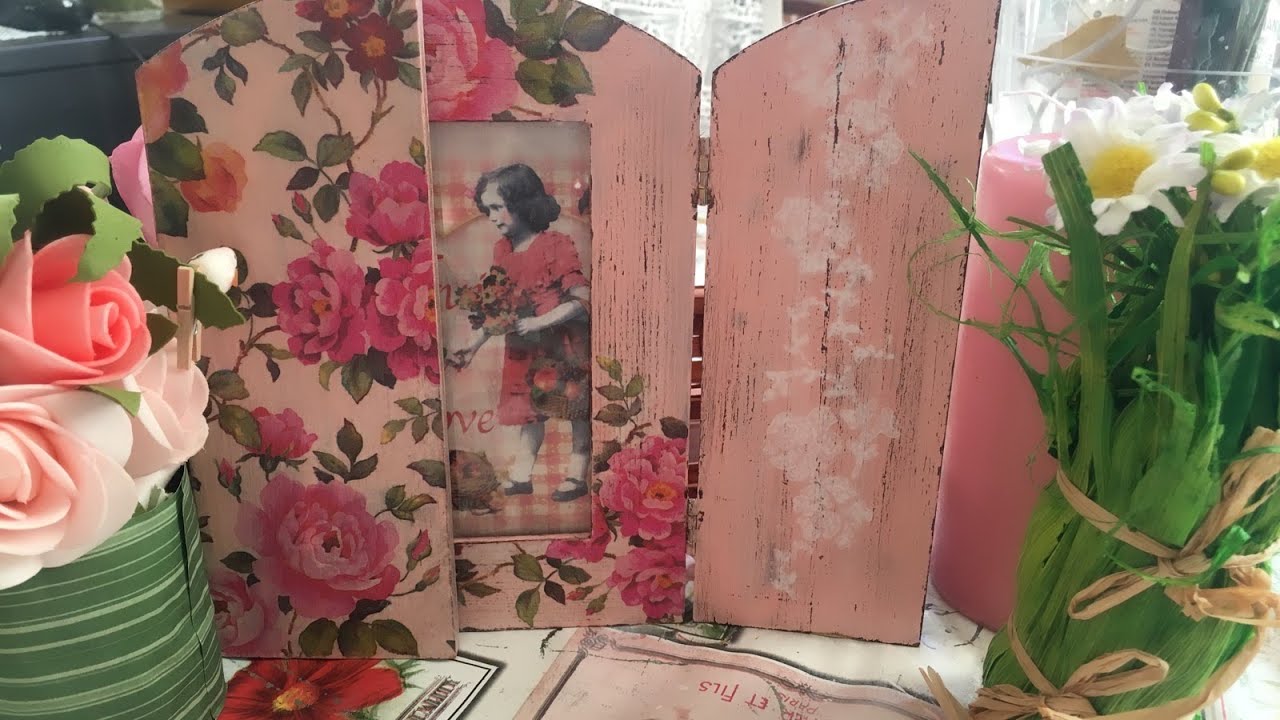 ديكوباج / طريقة ديكوباج على الخشب ستيل شابي شيك / استنسل  découpath sur bois shabbystyle
