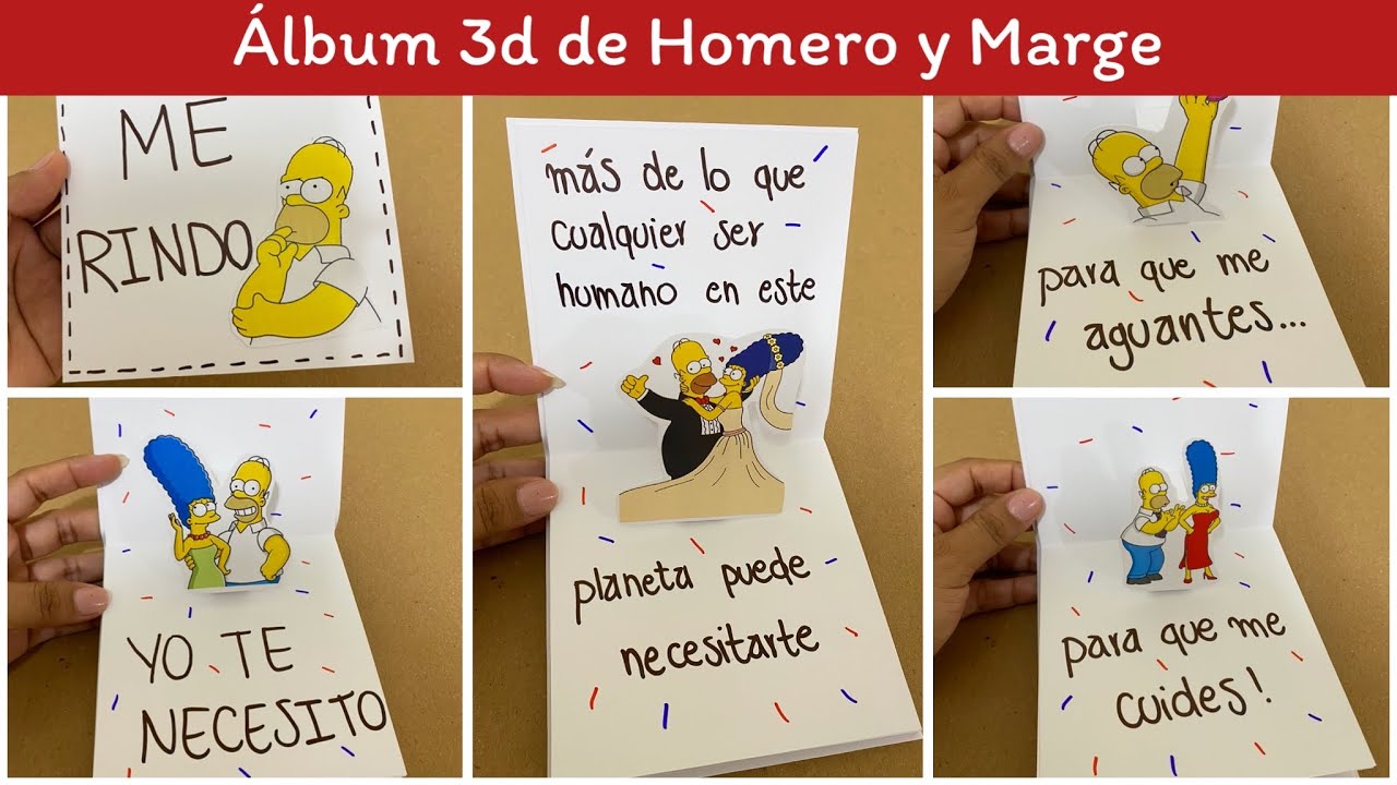 Álbum 3d para REGALAR con temática de HOMERO Y MARGE | Me rindoooo viral en tiz toz