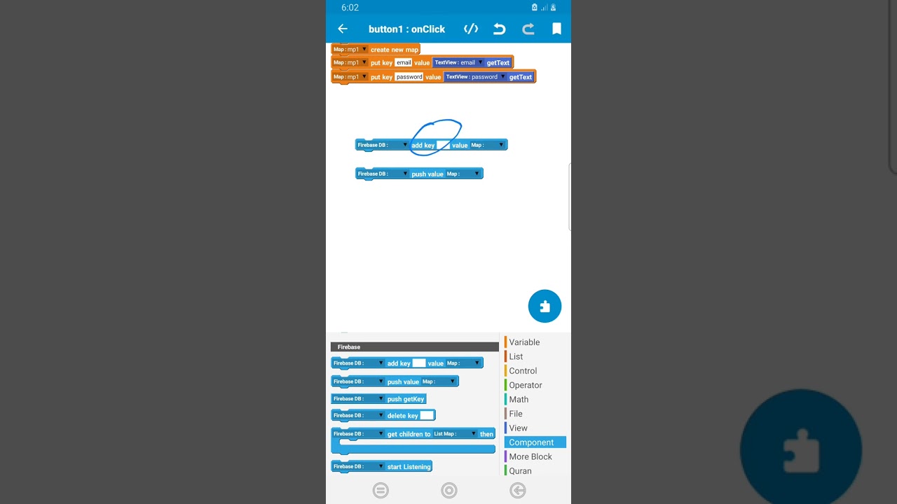 Firebase realtime database in sketchware.