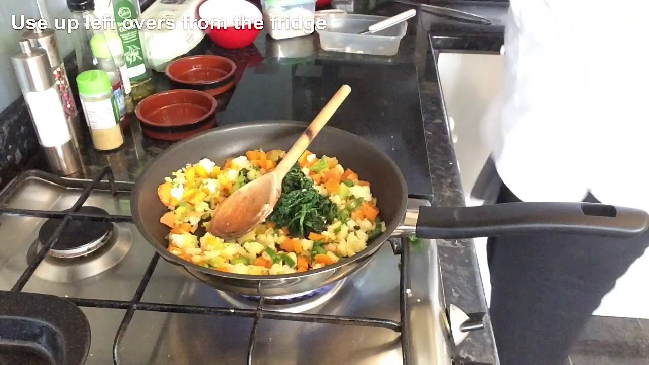 Lunch using leftover vegetables from the fridge