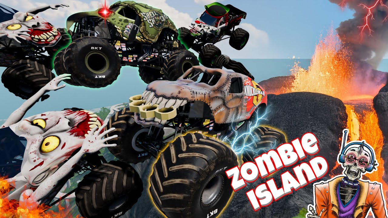 Monster Jam INSANE Zombie Island Adventure #56 | Volcano Mayhem! | BeamNG Drive