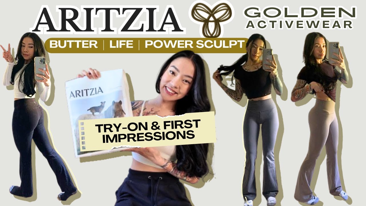 Леггинсы Aritzia Flare (золотистая спортивная одежда): примерка и первые впечатления | Butter, LI...