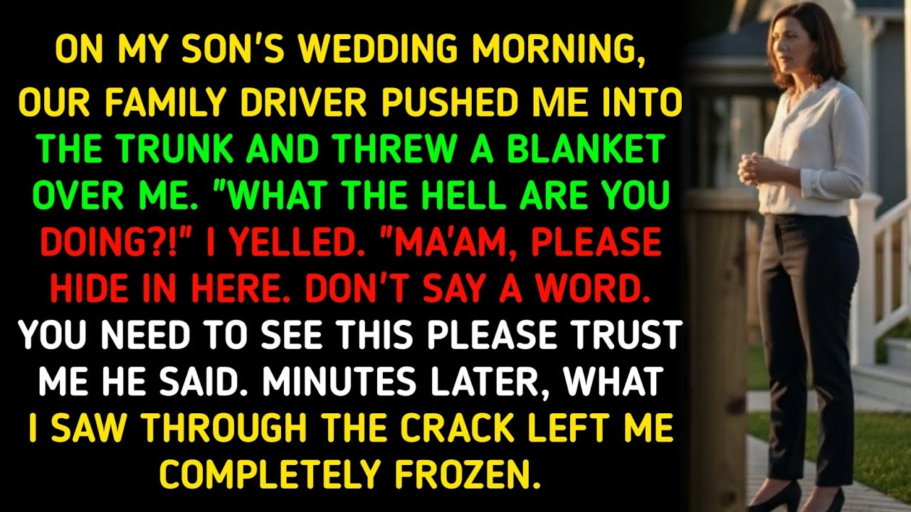 ON MY SON'S WEDDING MORNING, OUR FAMILY DRIVER PUSHED ΜΕ INTO THE TRUNK AND THREW A BLANKET OVER ME.