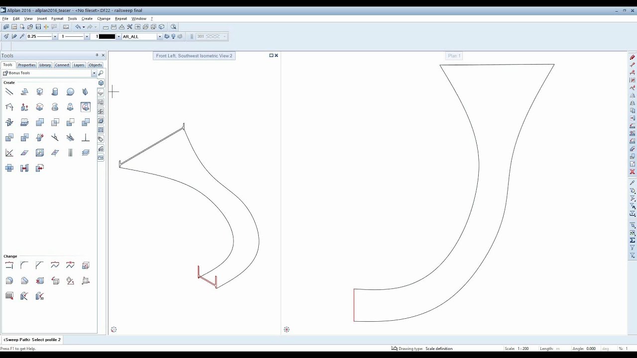 Allplan Engineering 2016 - Feature: Rail Sweep (English)