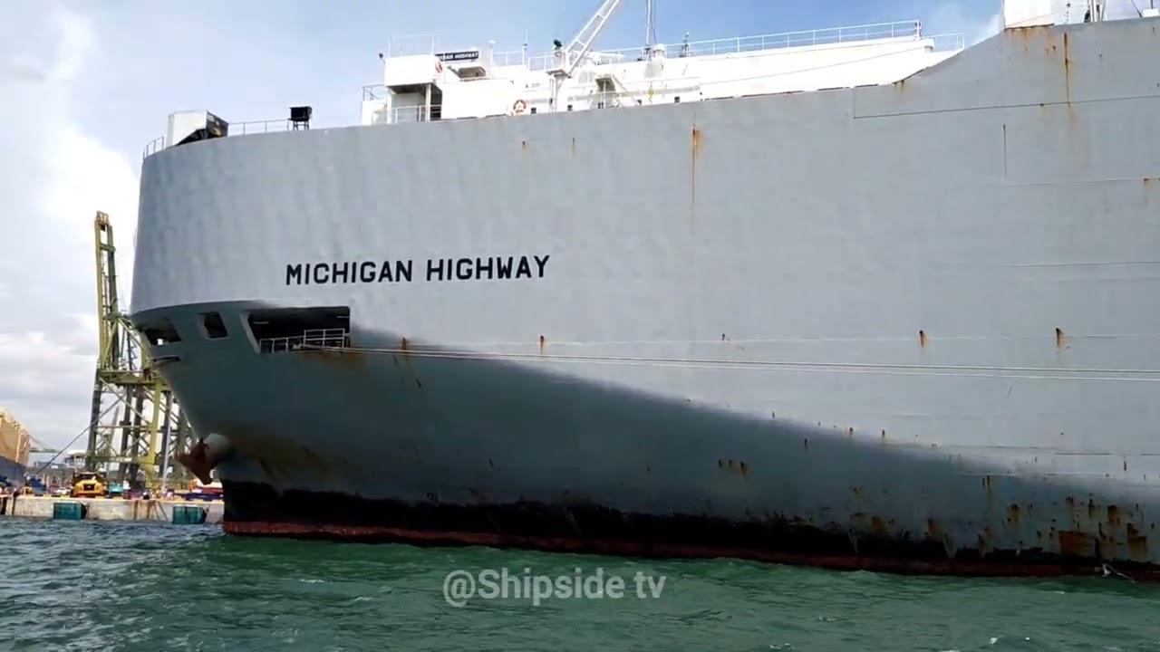 MV Michigan Highway cargo ship carrying vehicle.