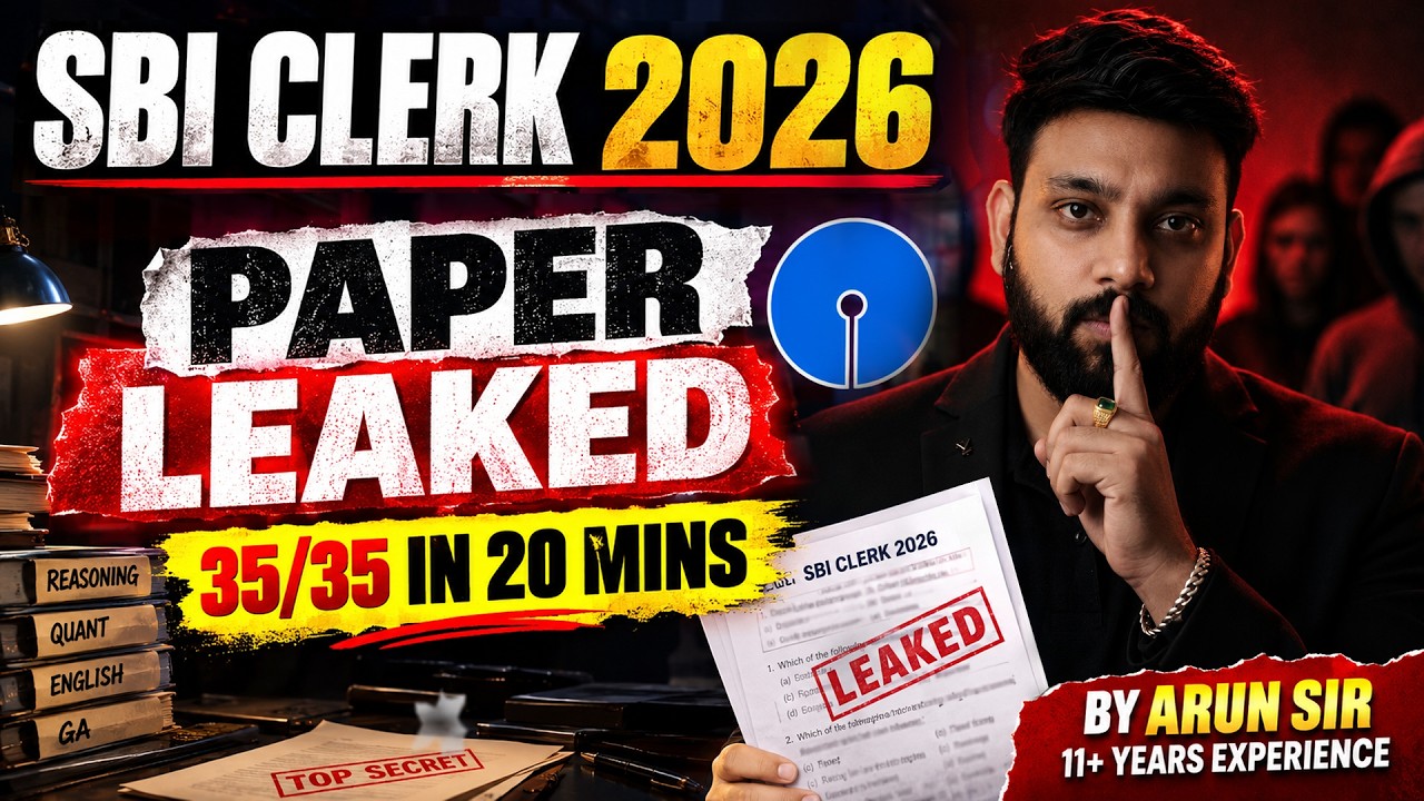 SBI Clerk 2026 | Paper LEAKED? 😱 | 35/35 Questions in 20 Minutes | By Arun Sir