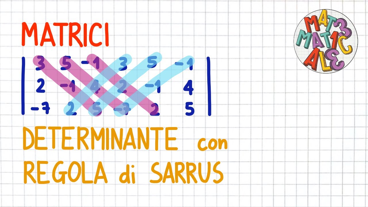 MATRICI - DETERMINANTE regola di SARRUS                                                       _ MT45