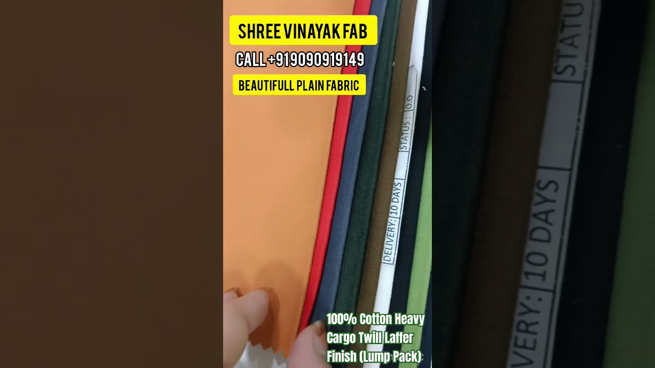 Plain Fabric | 100% Cotton Heavy Cargo Twill Laffer Finish (Lump Pack) #100%cotton #heavycargo #low