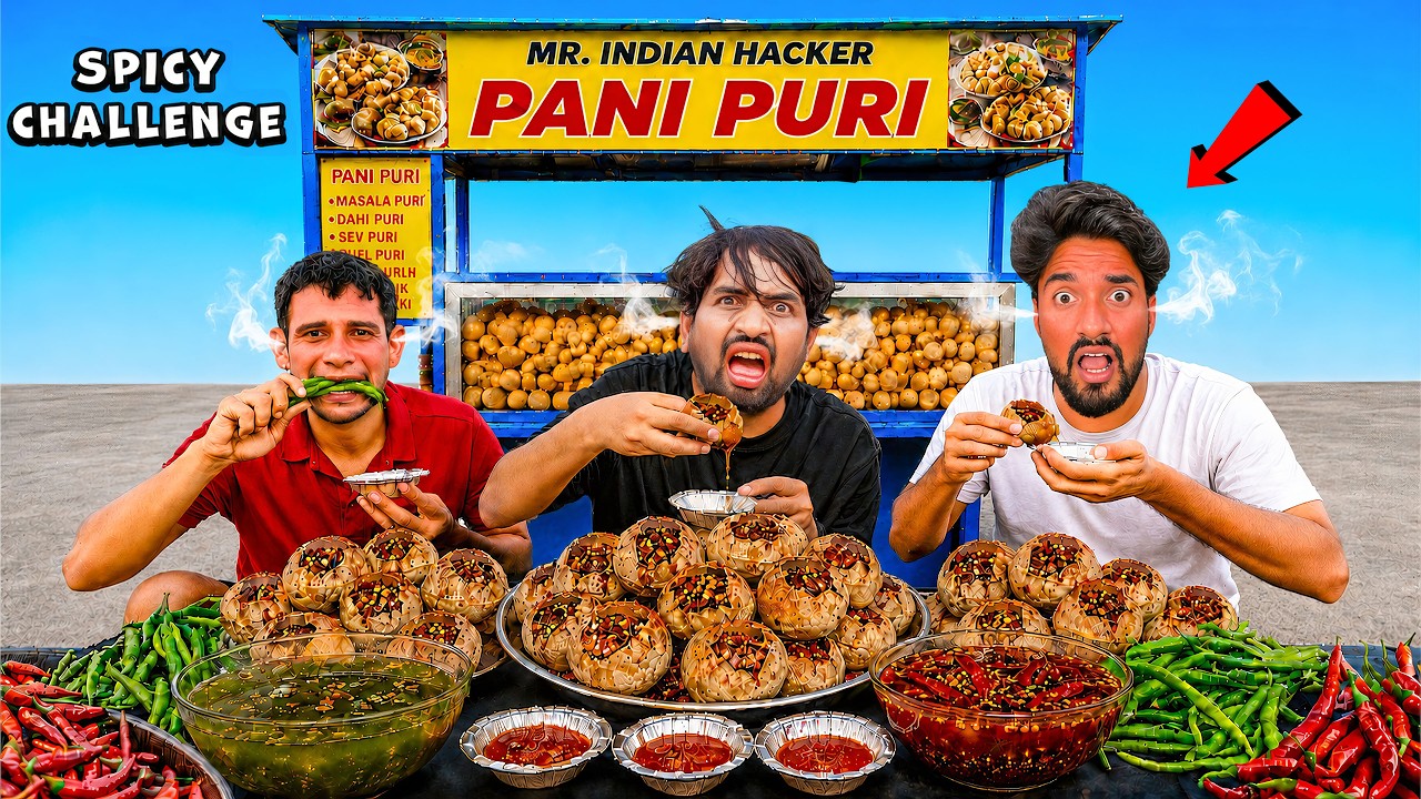 Level 1 to Level 10 &ndash; Spicy Pani Puri Eating Challenge 🥵